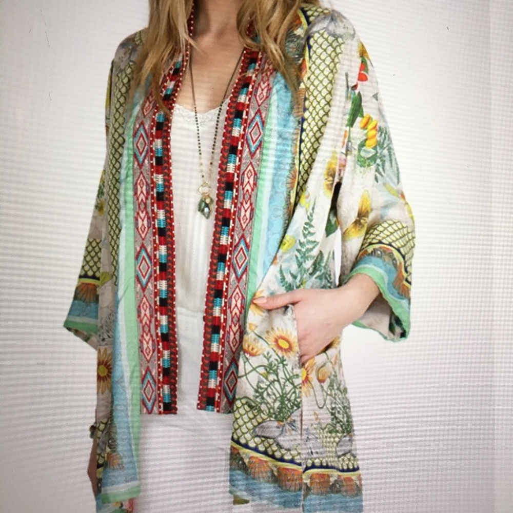 Johnny Was Multicolor Reversible Kimono